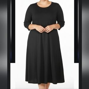 Black Women's Lounge Casual Dress Size 2XL